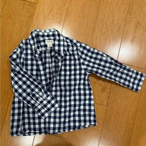 Crewcuts Navy & White Plaid Button-Down Shirt